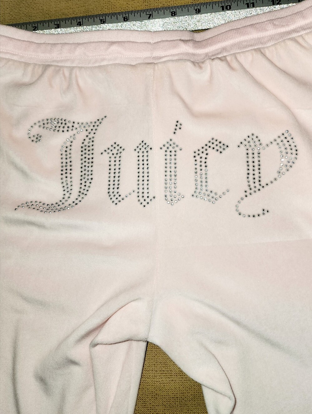 Juicy Couture Pink Velour Pants Bling Logo Y2k Style Women - Picture 10 of 13